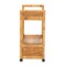 Bali & Pari Genet Modern Bohemian Natural Brown Rattan and Teak Wood 2-Tier Kitchen Cart 241-13430-ZORO - alternate 4